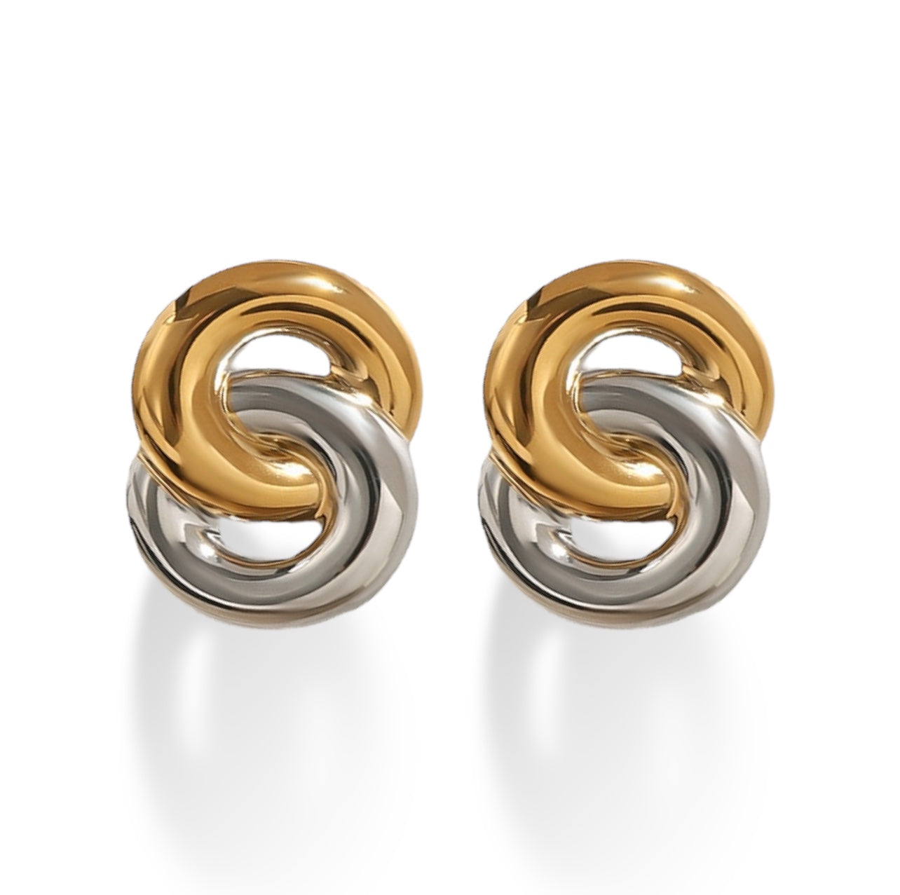 Elegant Two-Tone Knot Earrings