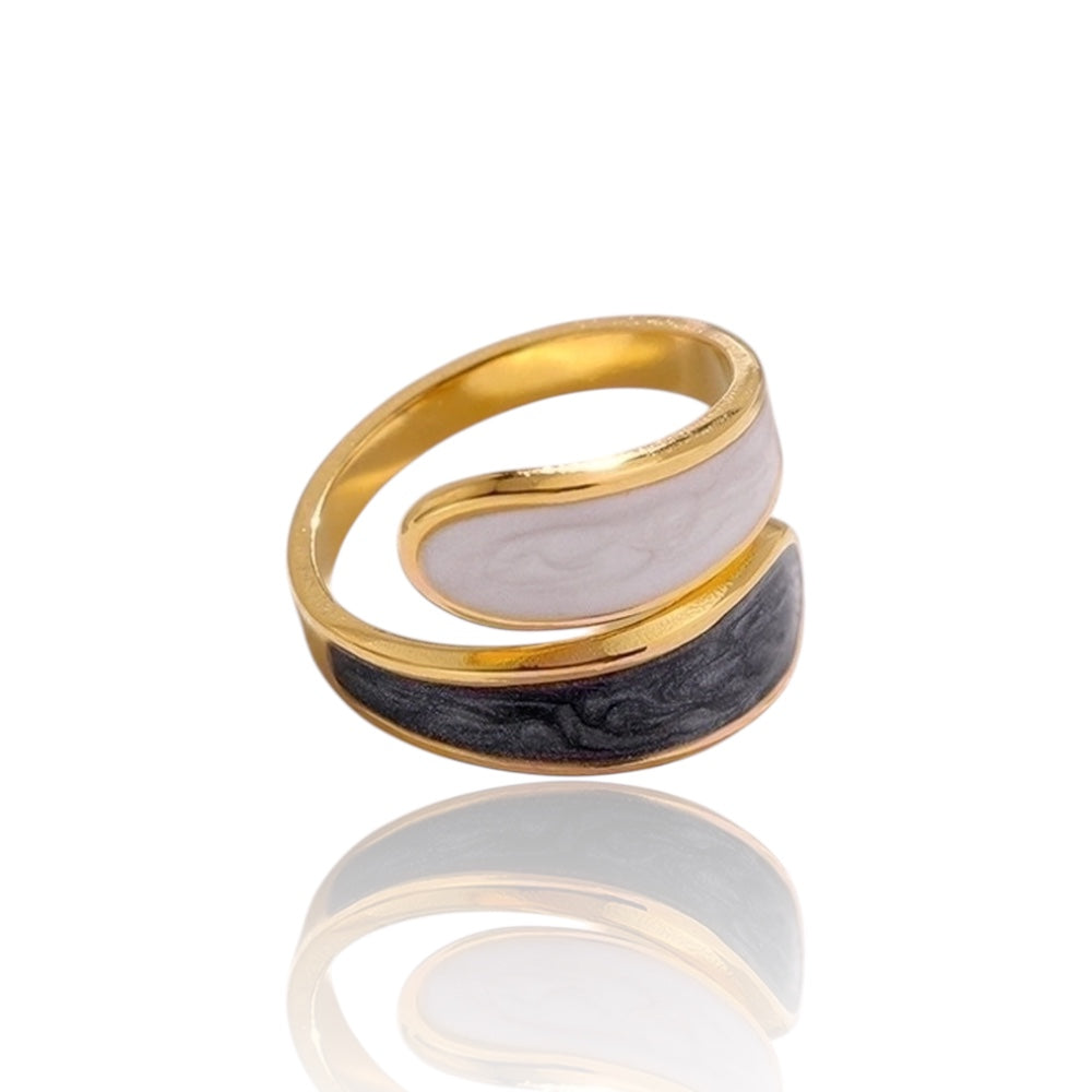 Two-Tone Lustrous Wrap Ring
