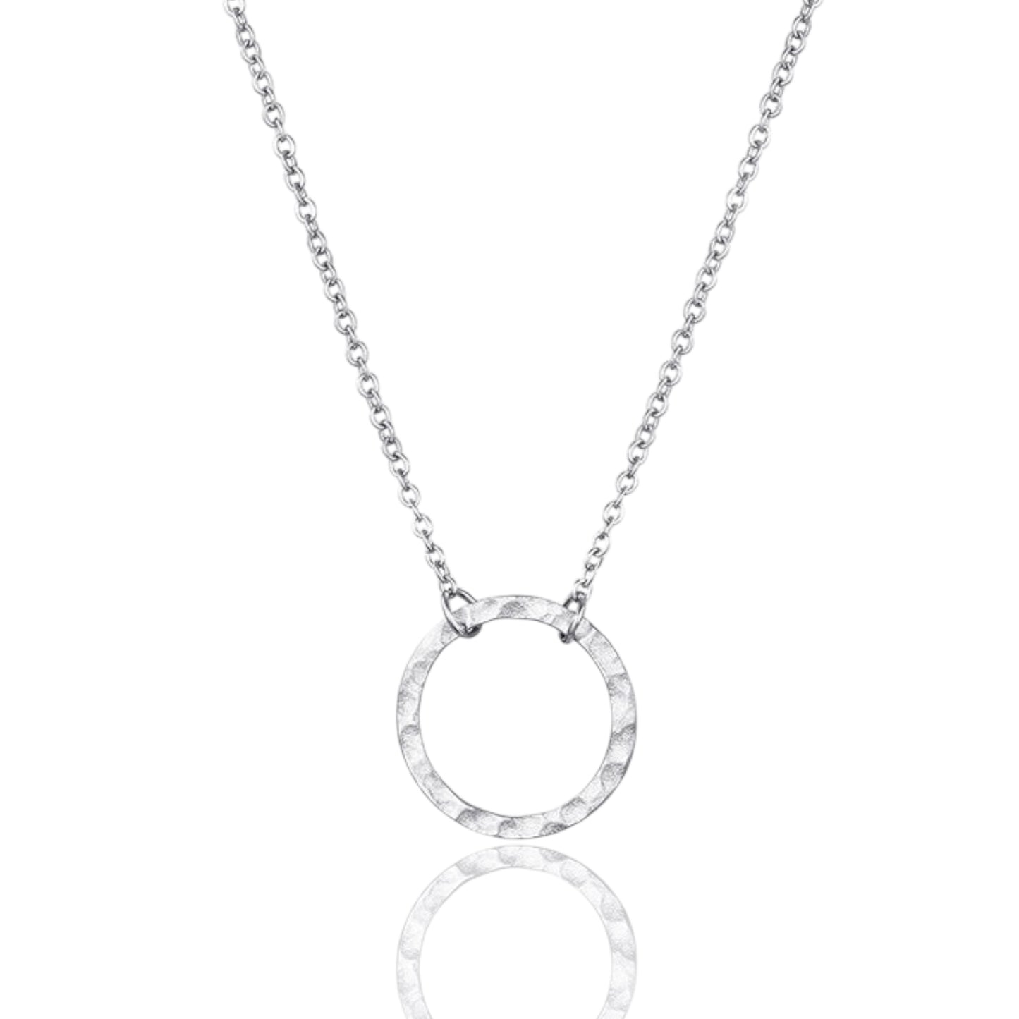 Hammered Circle Pendant Necklace