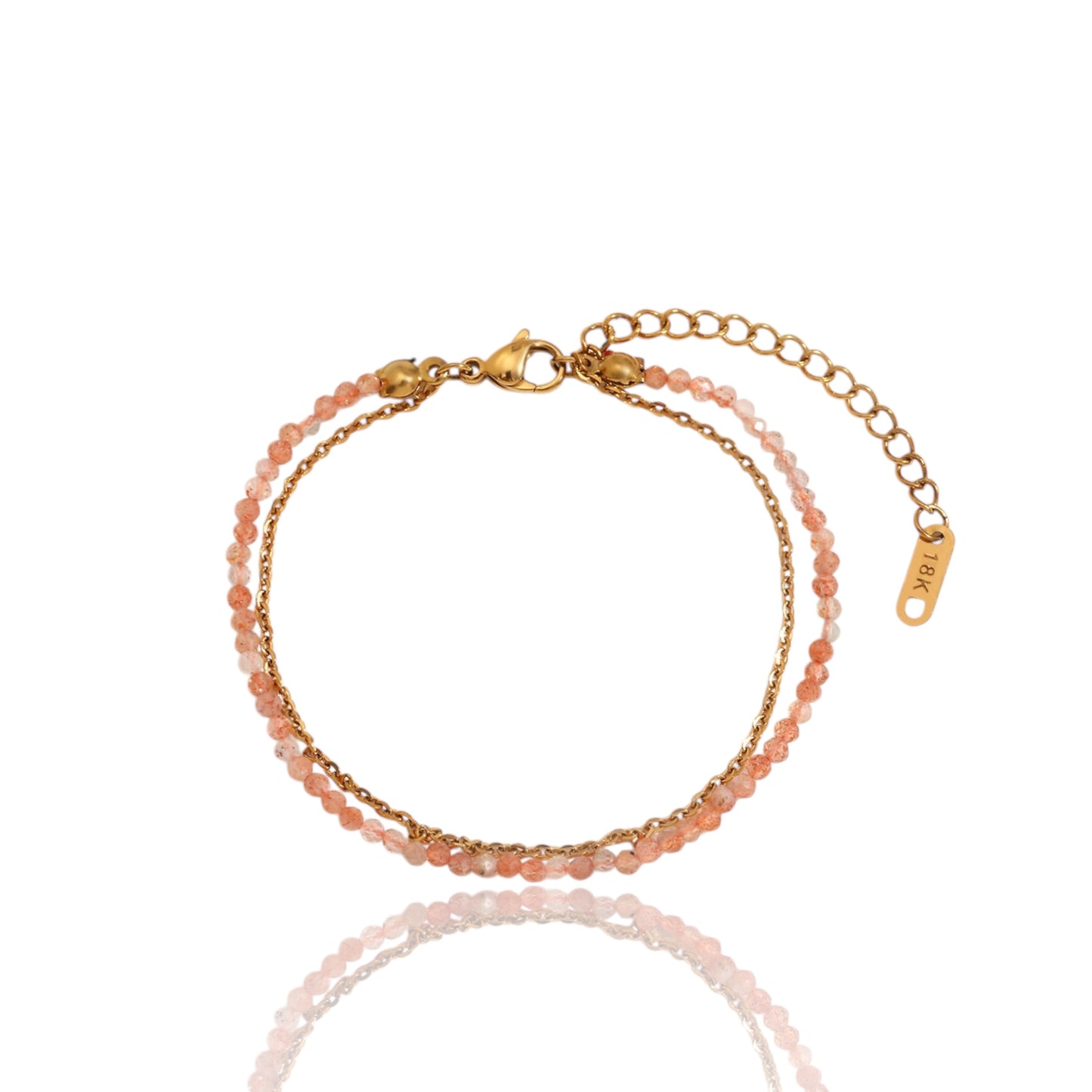 Chic Double Chain & Bead Anklet