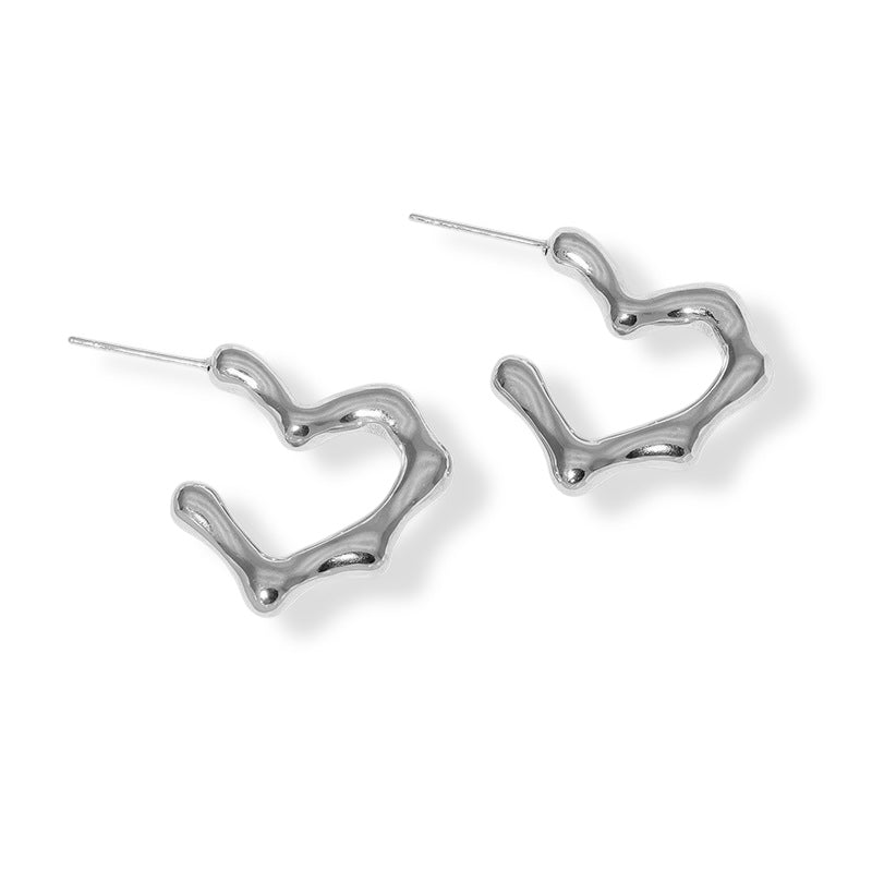 Artistic Textured Heart Earrings