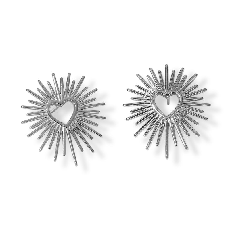 Radiant Sunburst Heart Earrings