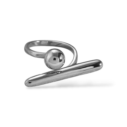 Modern Ball and Bar Ring