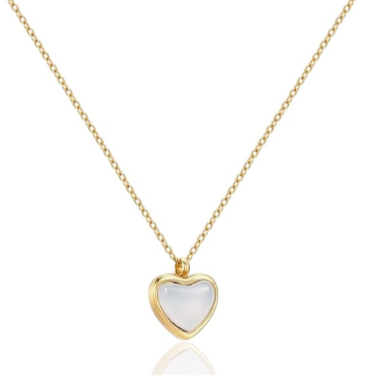 Classic Heart-Shaped Stone Necklace