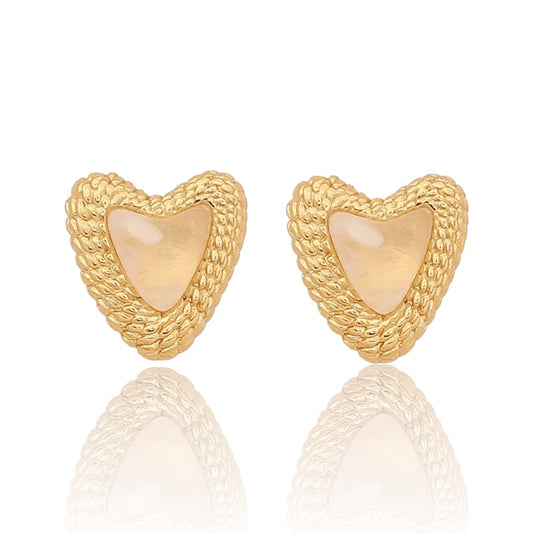 Vintage Heart Stud Earrings