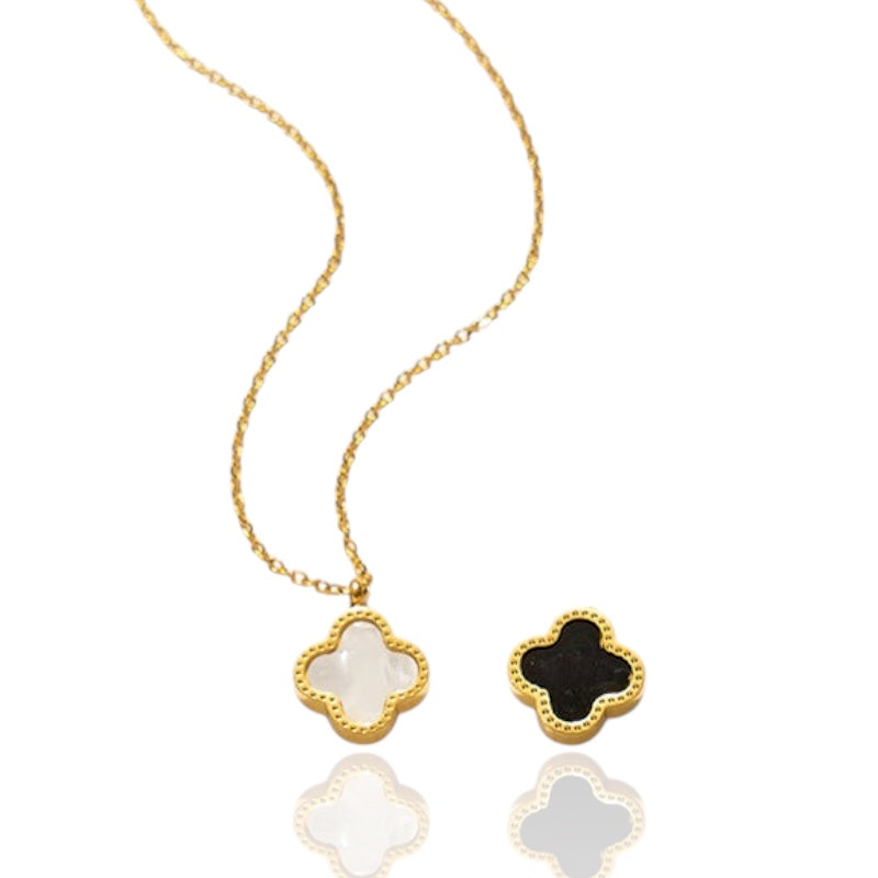 Elegant Double-Sided Clover Pendant Necklace