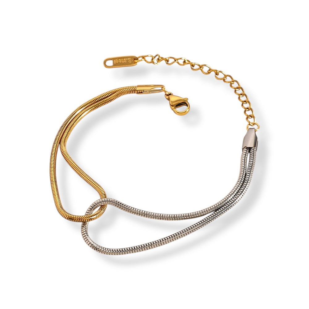 Two-Tone Snake Chain Bracelet