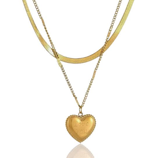 Heart Pendant Layered Necklace