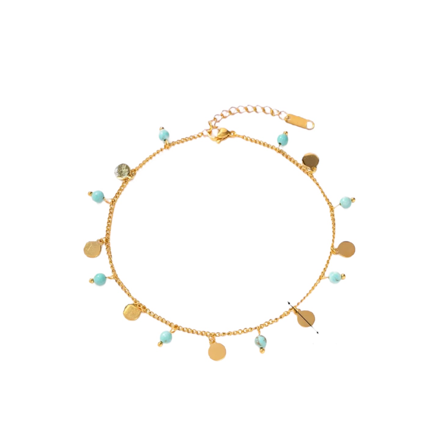 Whimsical Coin and Bead Anklet