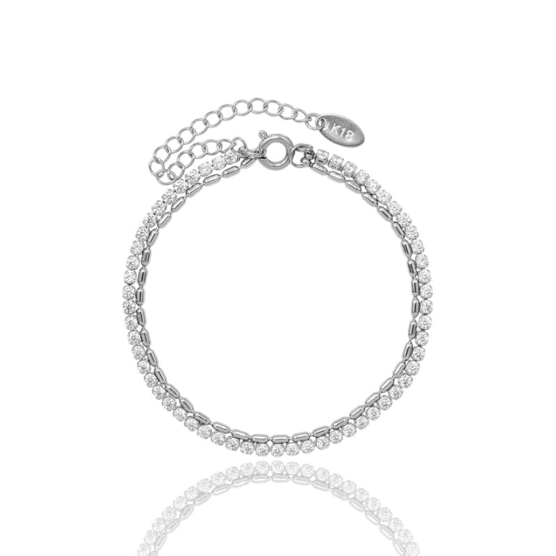 Layered Cubic Zirconia Tennis Bracelet