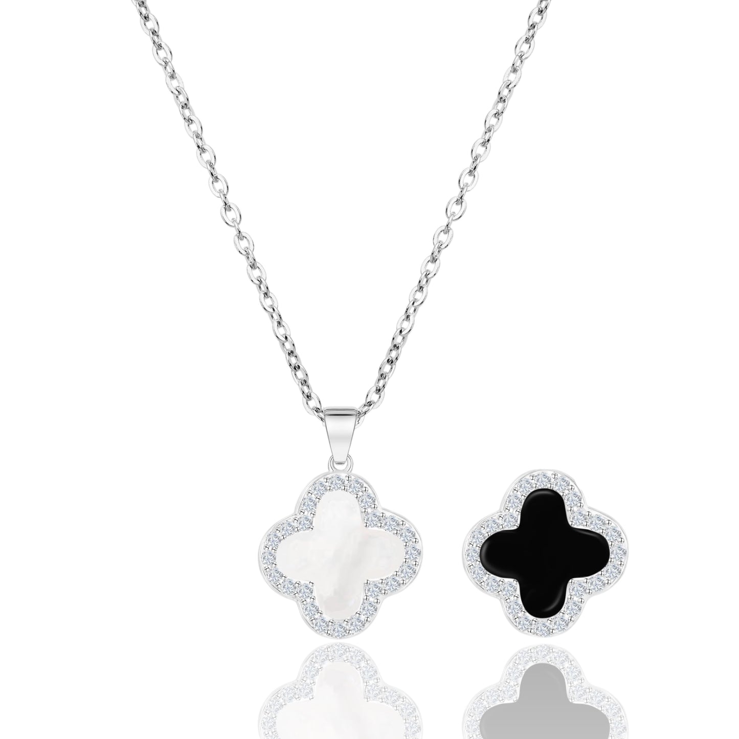 Chic Double-Sided Clover Pendant Necklace