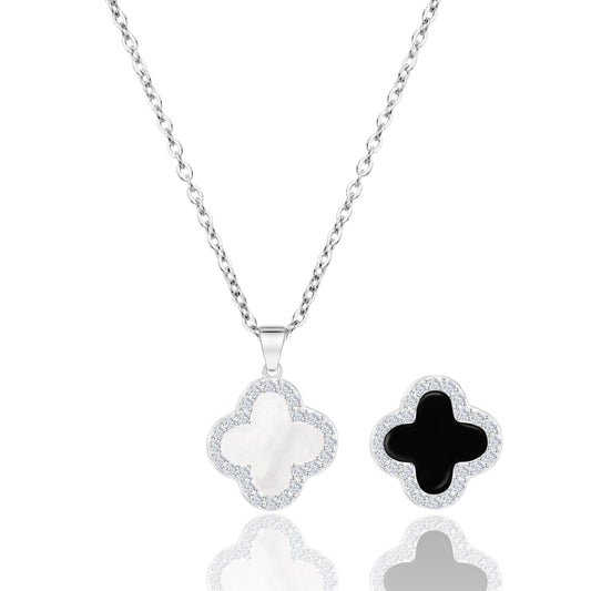 Chic Double-Sided Clover Pendant Necklace