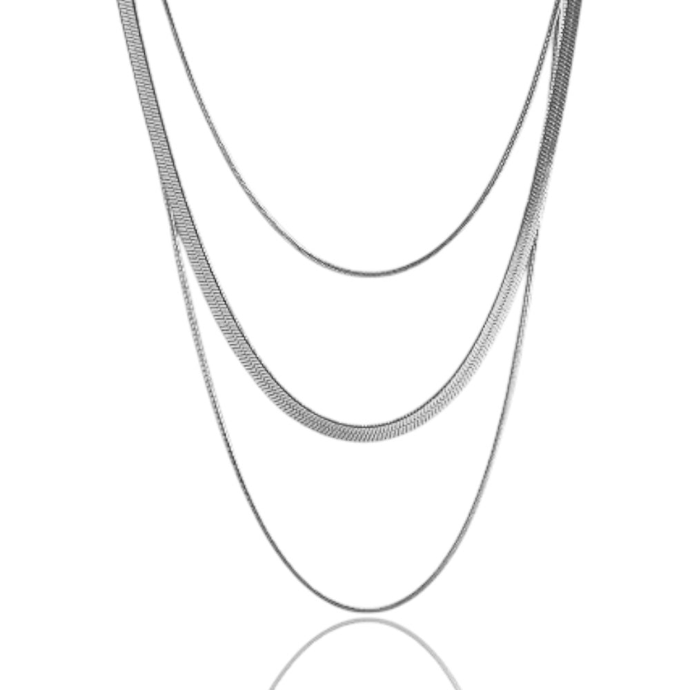 Sleek Triple Snake Chain Necklace