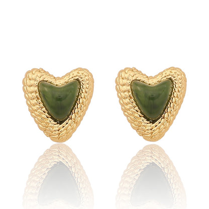 Vintage Heart Stud Earrings