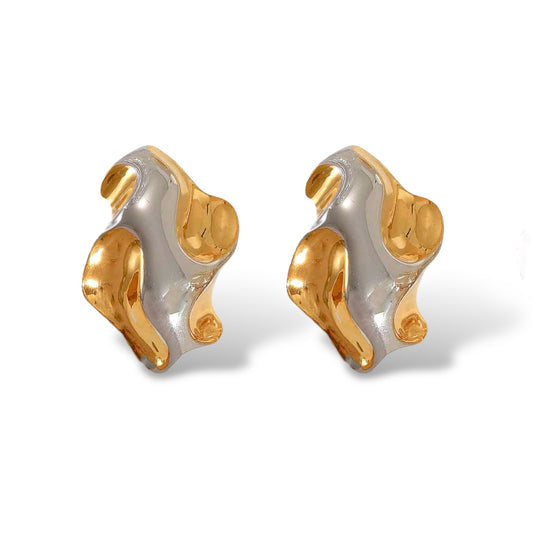 Sculptural Two-Tone Earrings