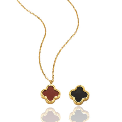 Elegant Double-Sided Clover Pendant Necklace