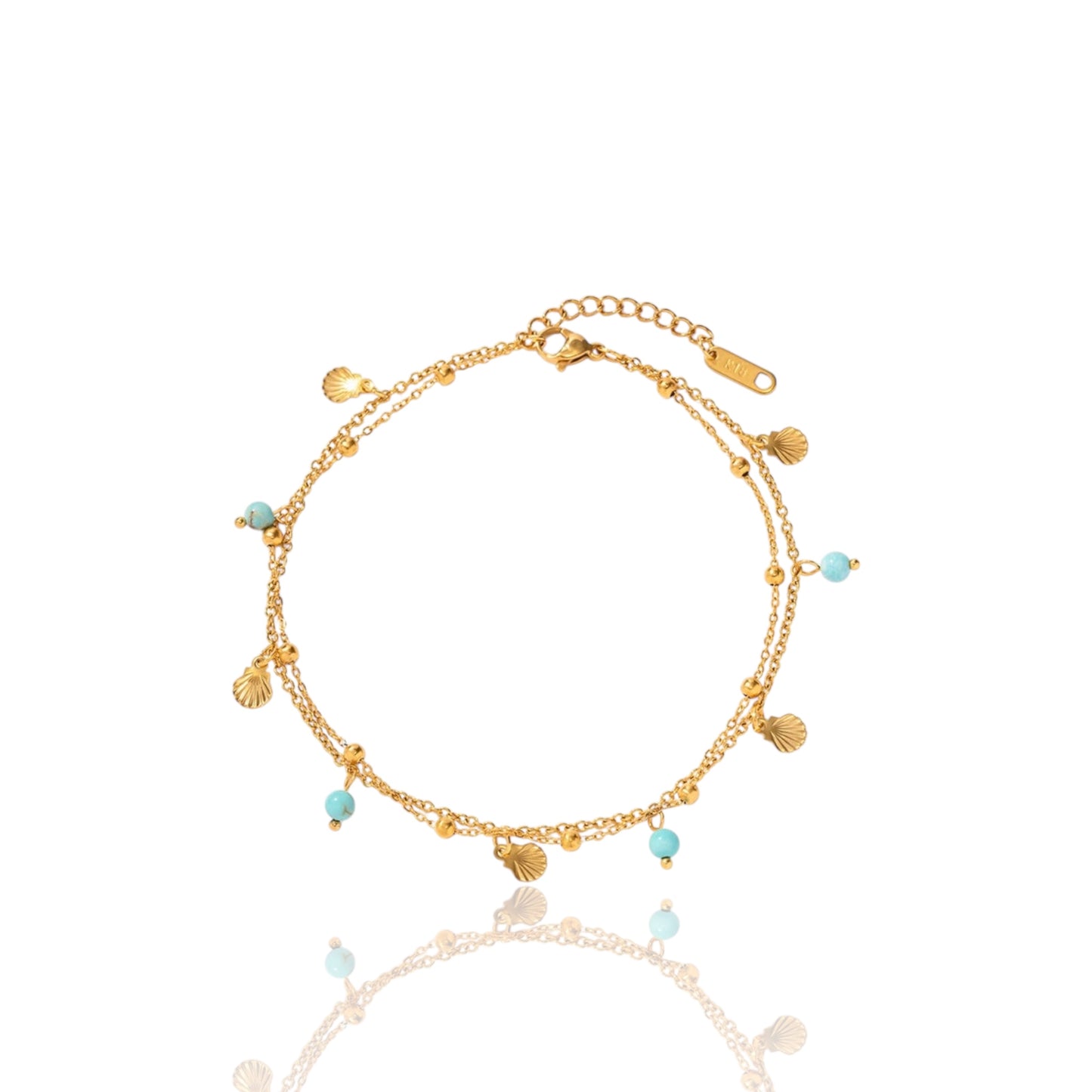Stylish Anklet with Seashells & Beads