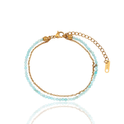 Chic Double Chain & Bead Anklet