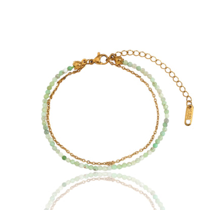 Chic Double Chain & Bead Anklet