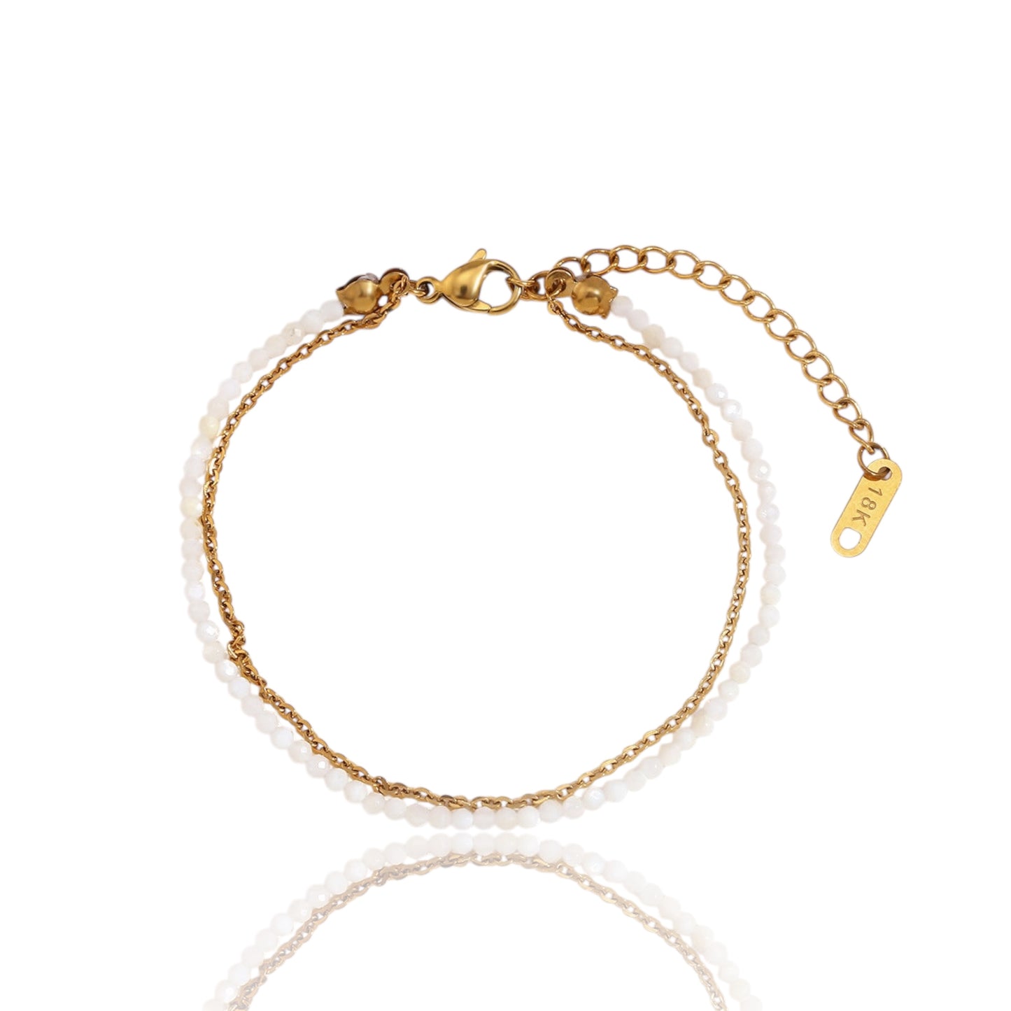 Chic Double Chain & Bead Anklet