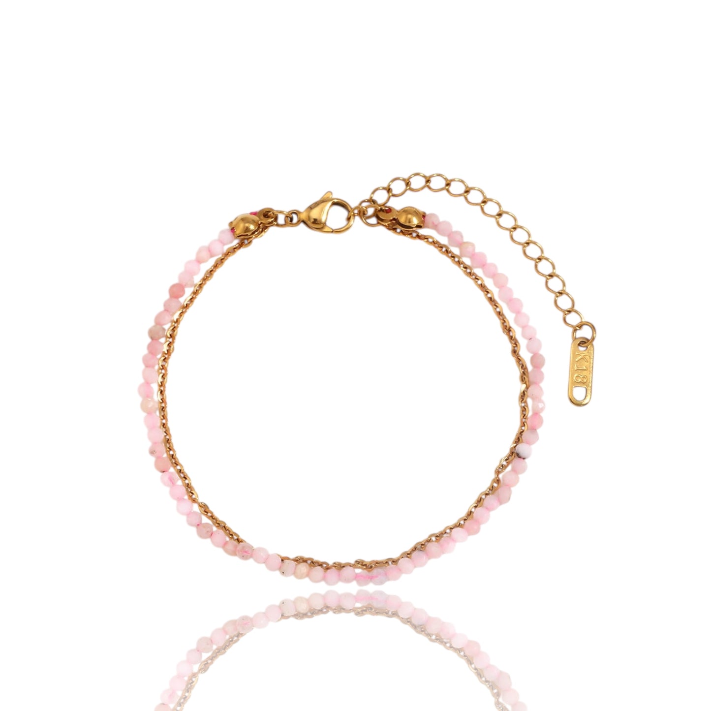 Chic Double Chain & Bead Anklet