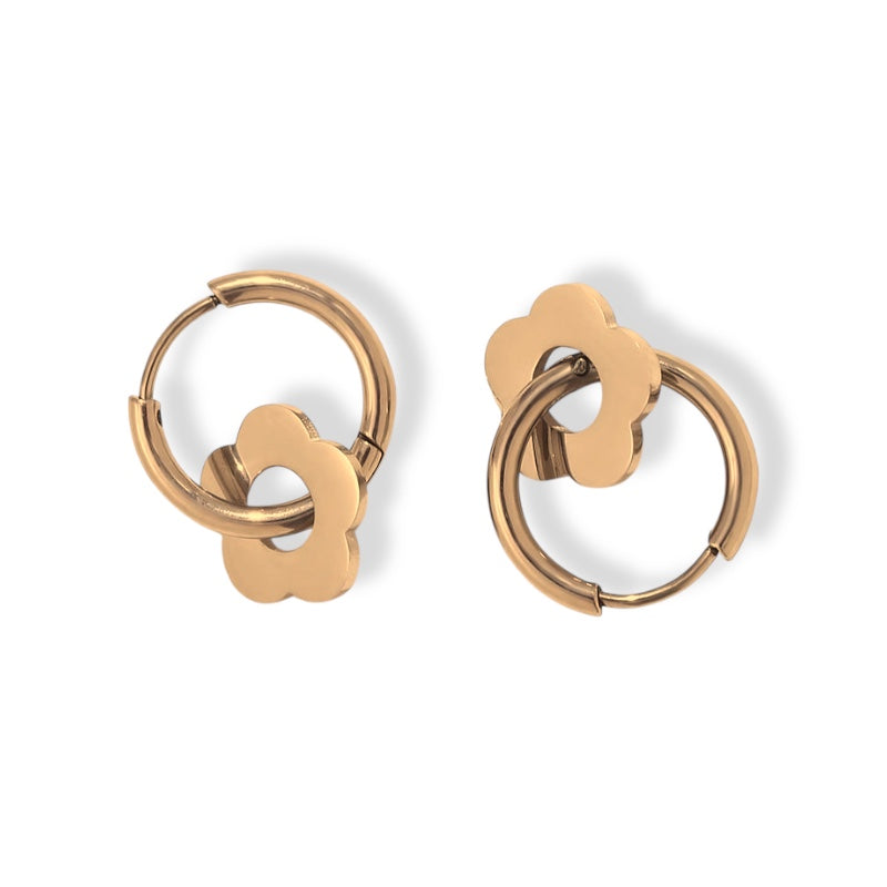 Modern Floral Polymorphic Hoop Earrings