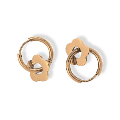 Modern Floral Polymorphic Hoop Earrings