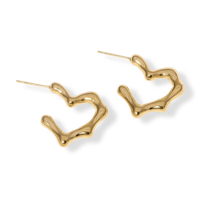 Artistic Textured Heart Earrings