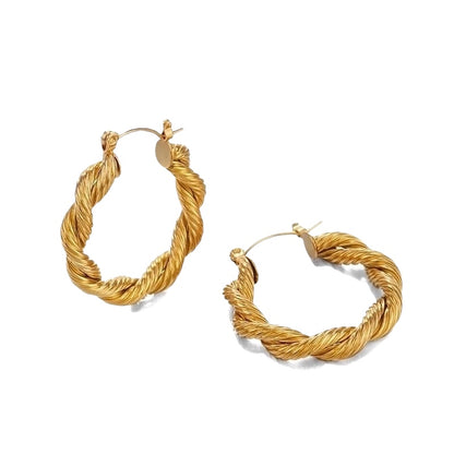 Twisted Rope Hoop Earrings