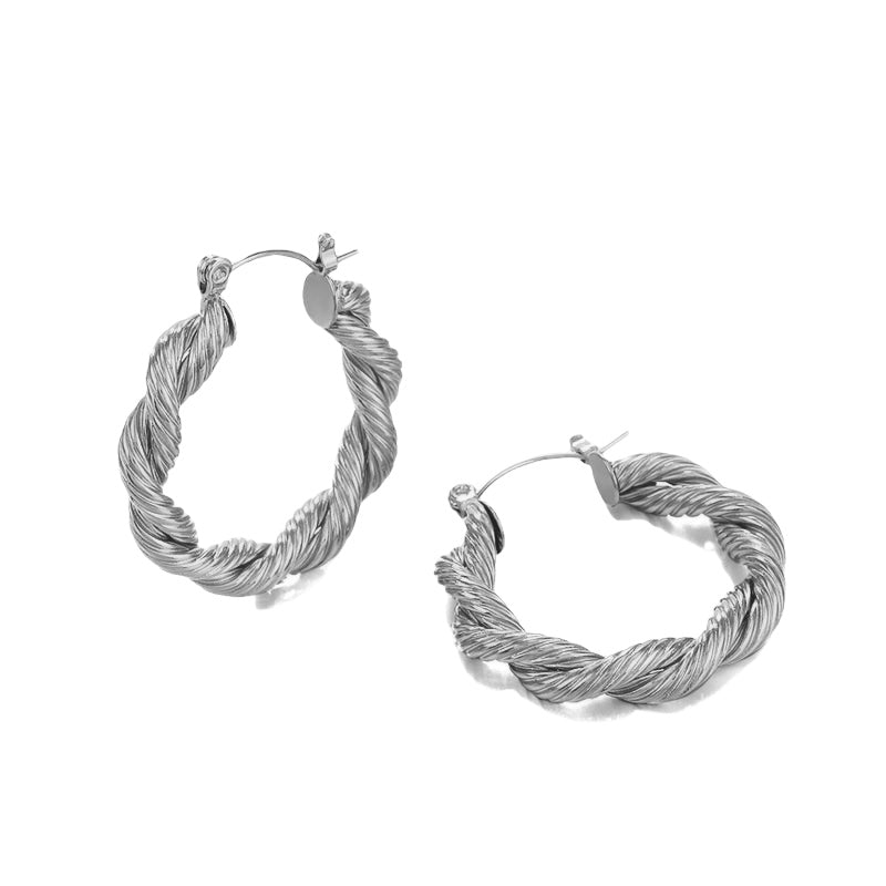 Twisted Rope Hoop Earrings