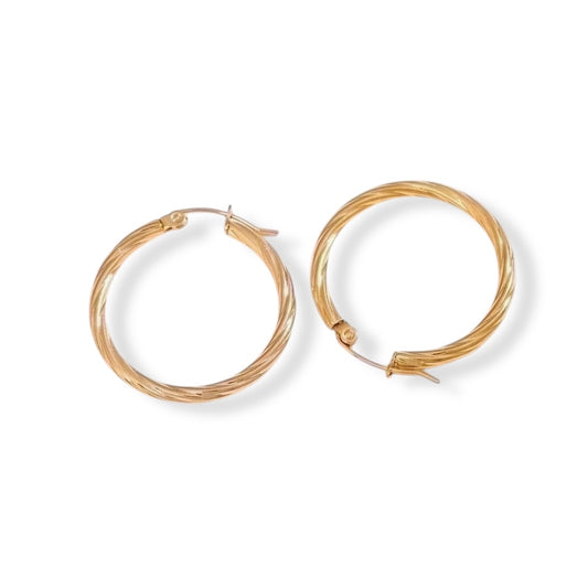 Classic Textured Hoop Earrings