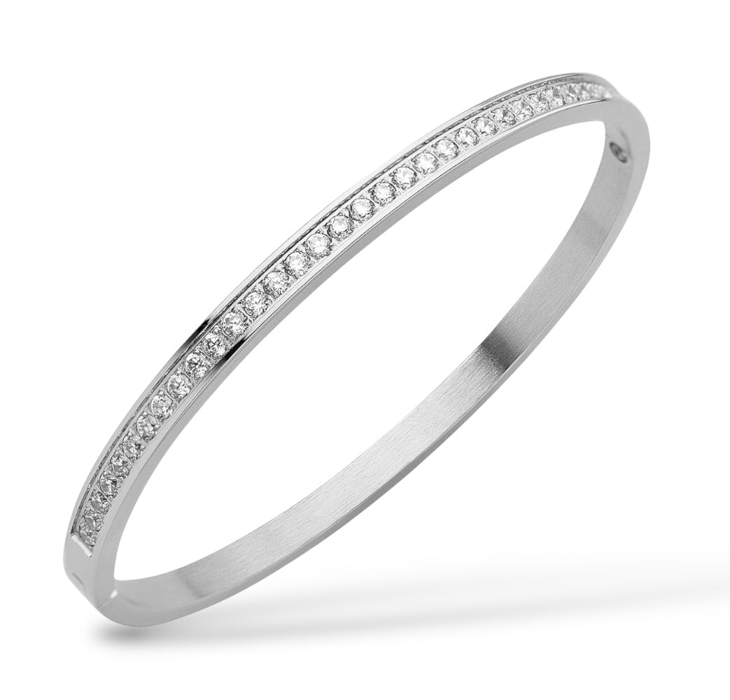 Elegant Bangle With Cubic Zirconia