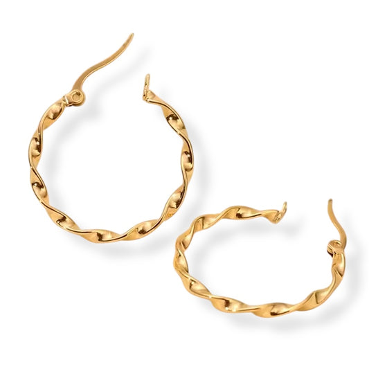 Chic Twisted Design Hoops