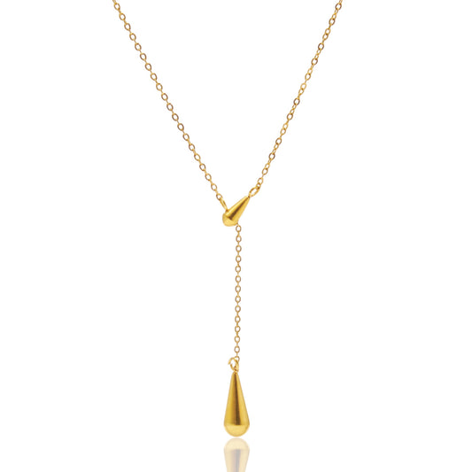 Dainty Teardrop Lariat Necklace