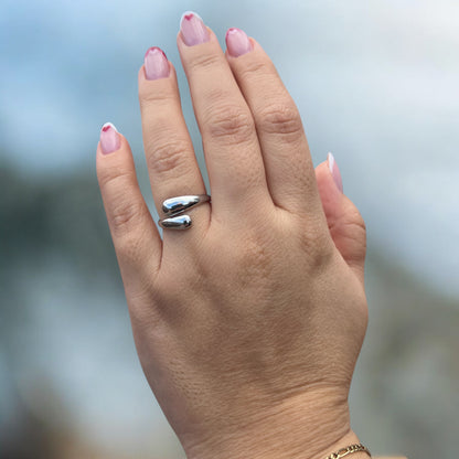 Sleek Droplet Ring