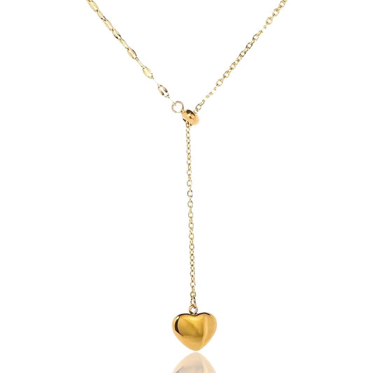 Dainty Heart Lariat Necklace