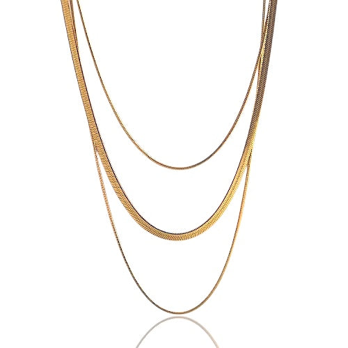 Sleek Triple Snake Chain Necklace