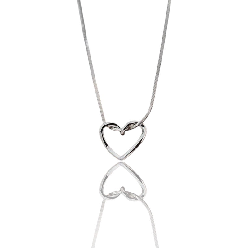 Minimalist Knot Heart Necklace