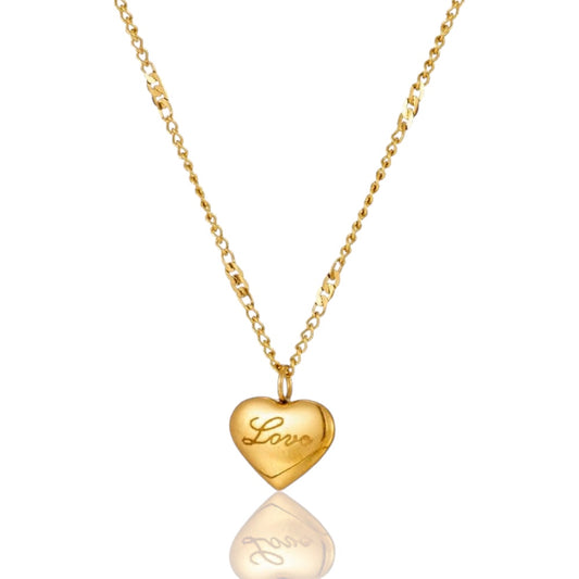 Engraved Heart Pendant Necklace