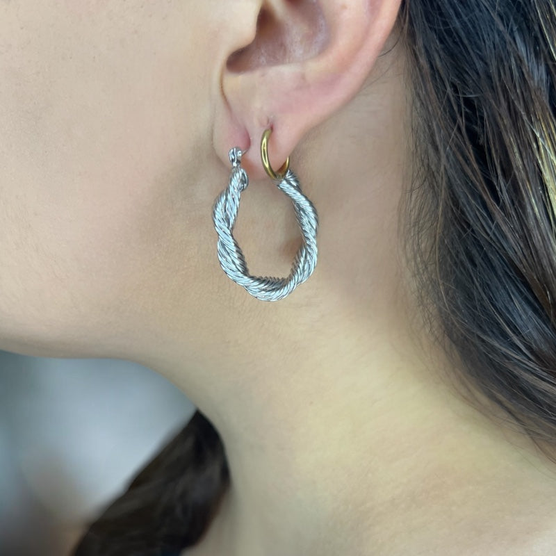 Twisted Rope Hoop Earrings