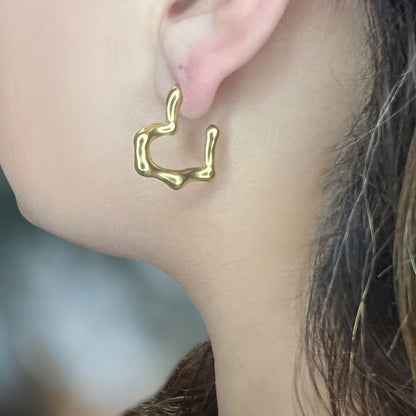 Artistic Textured Heart Earrings