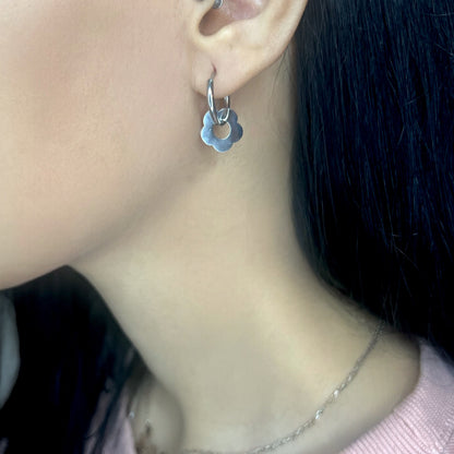 Modern Floral Polymorphic Hoop Earrings