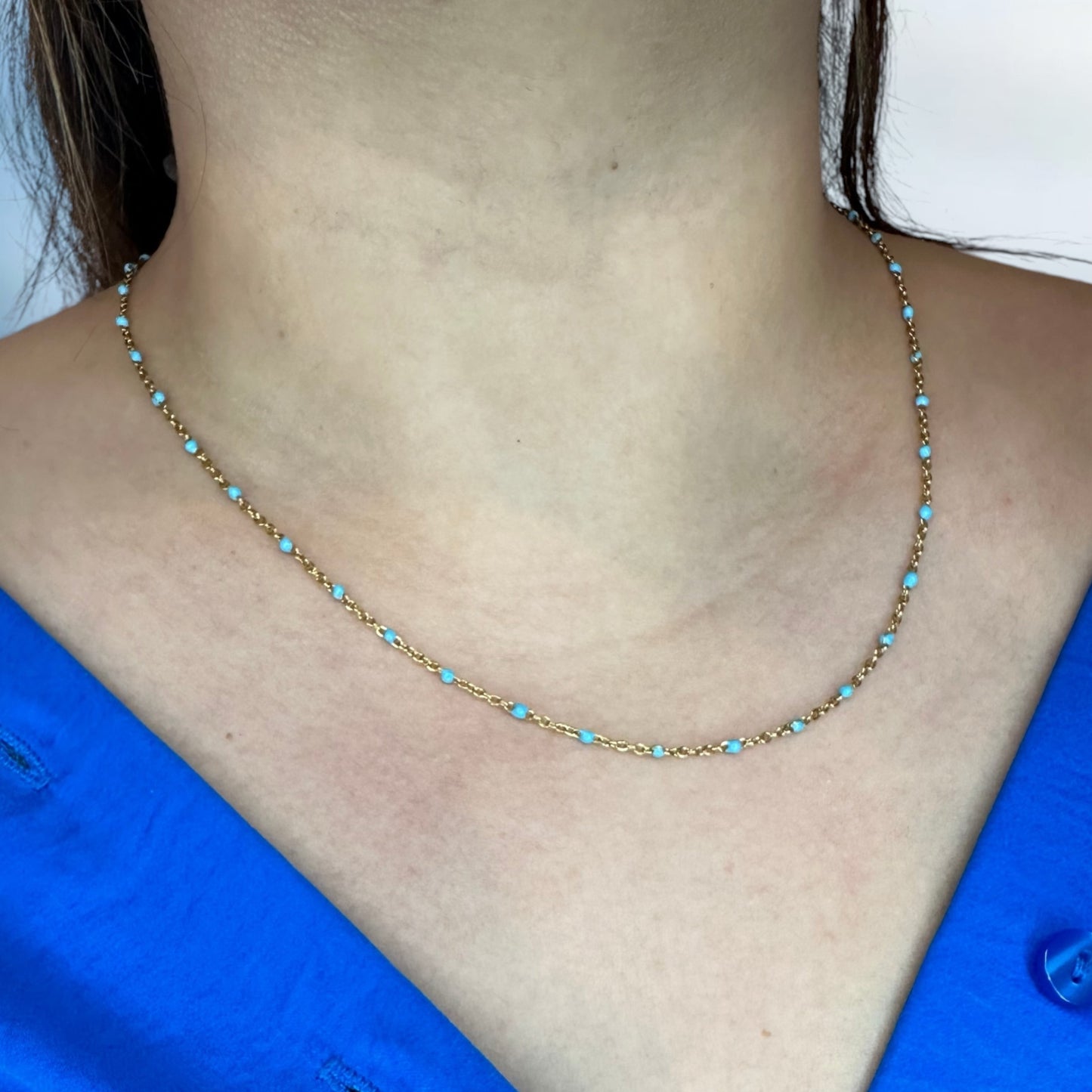 Delicate Beaded Chain Necklace