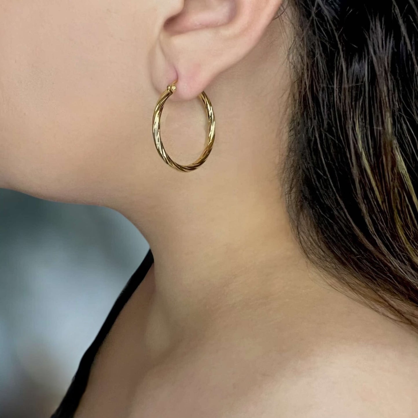 Classic Textured Hoop Earrings