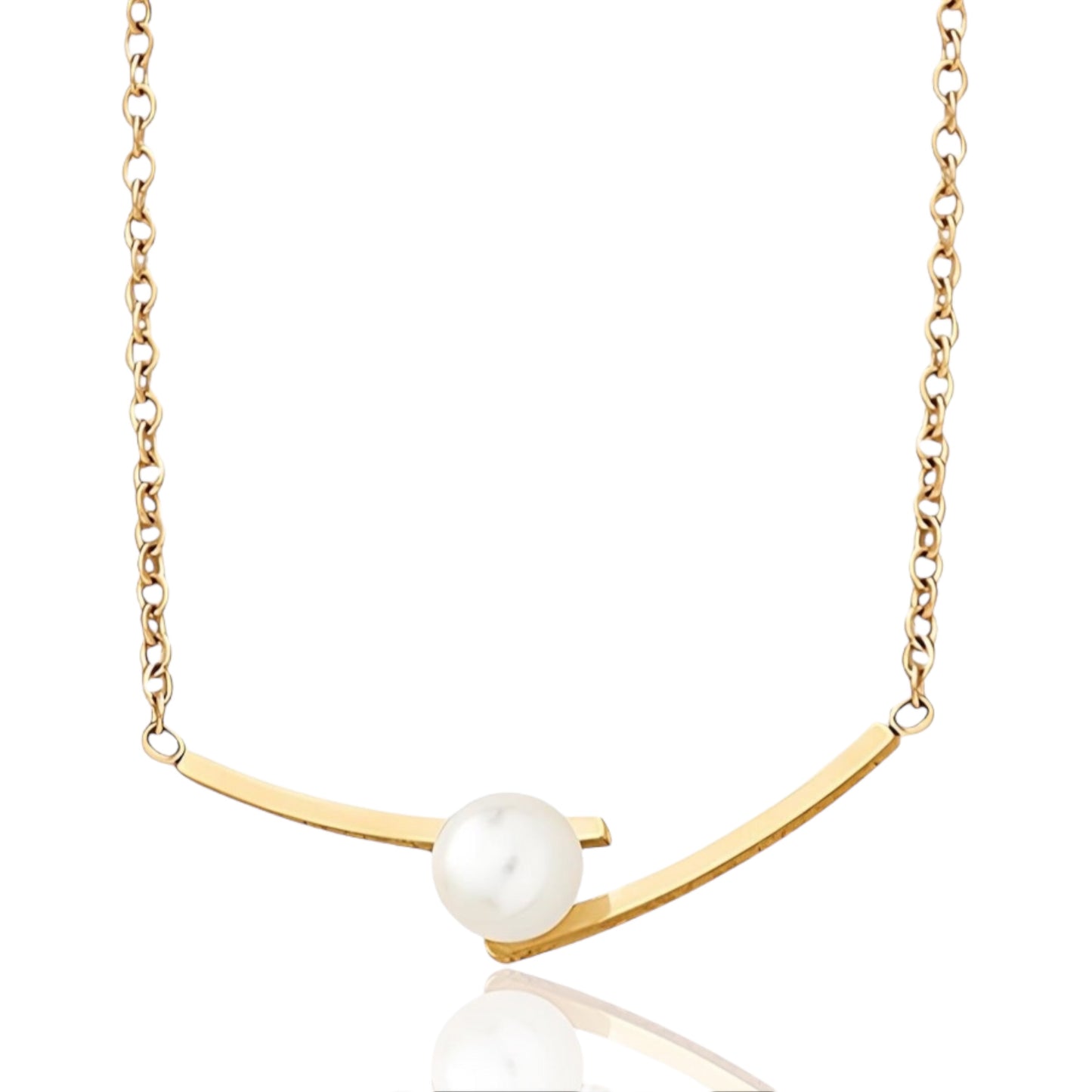 Contemporary Necklace With Pearl Accent