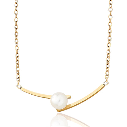 Contemporary Necklace With Pearl Accent