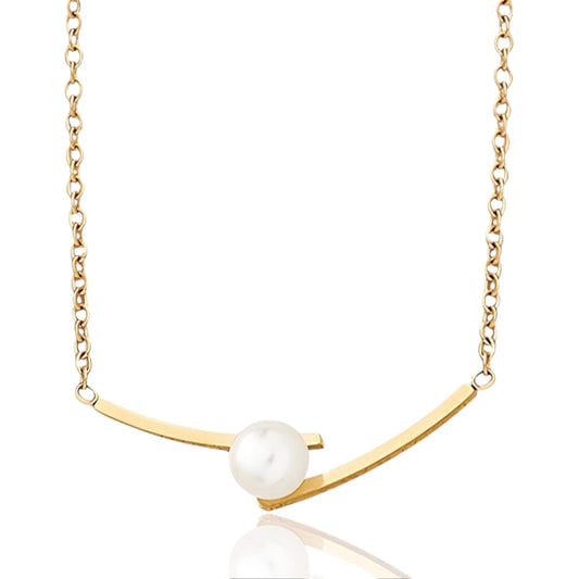 Contemporary Necklace With Pearl Accent