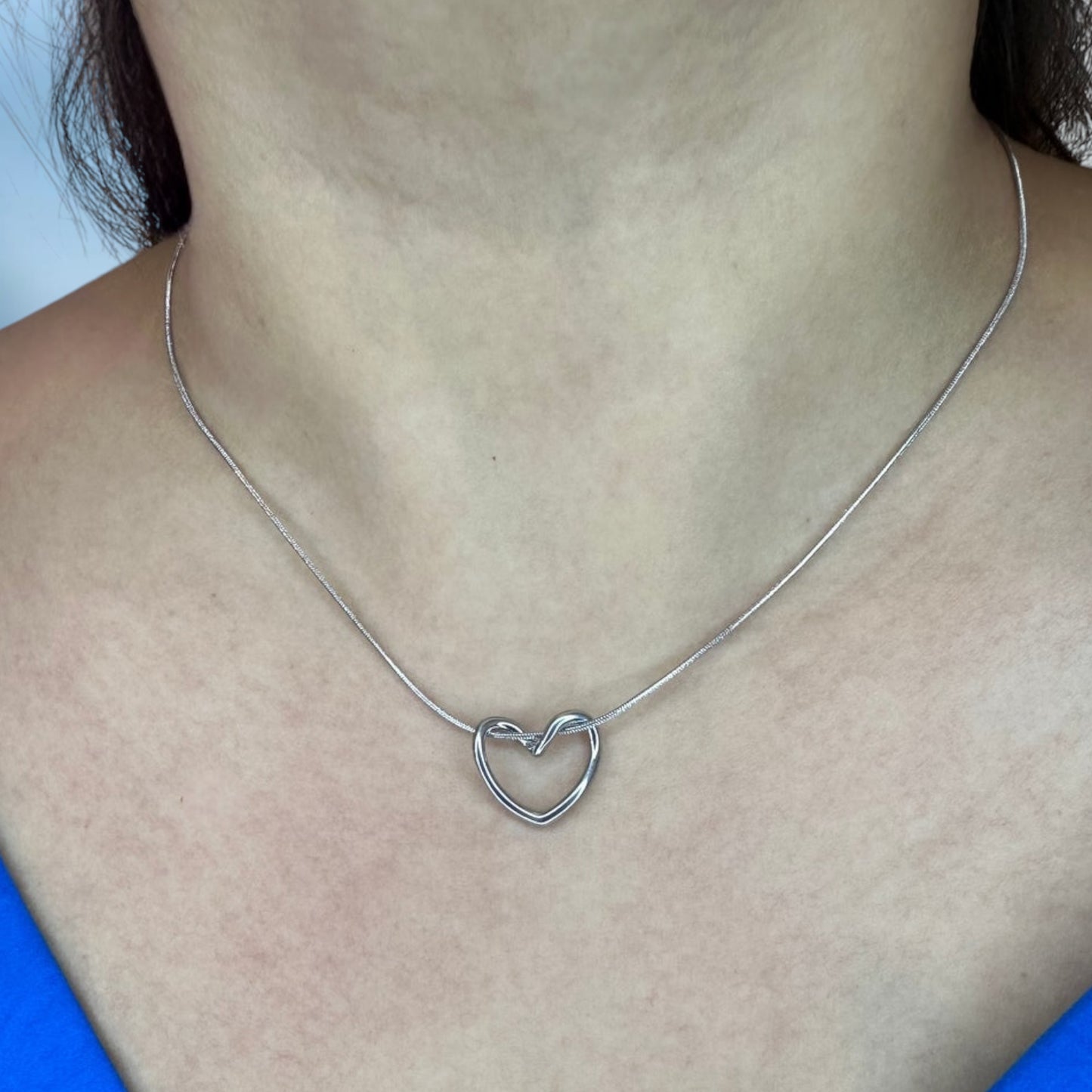 Minimalist Knot Heart Necklace