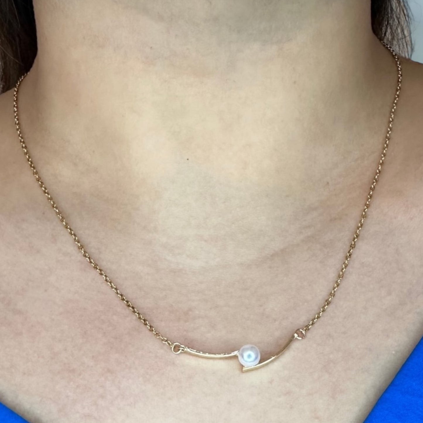 Contemporary Necklace With Pearl Accent