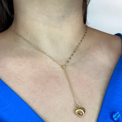 Dainty Heart Lariat Necklace